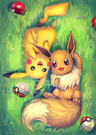 Eevee And Pikachu By Yuuza Deviantart Com On Deviantart Pikachu Art Cute Pokemon Wallpaper Pikachu