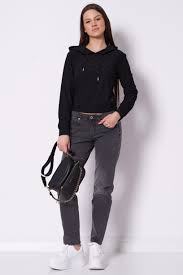 Bluza czarna z kapturem MONICA GUESS V5RQ21 KCLG2