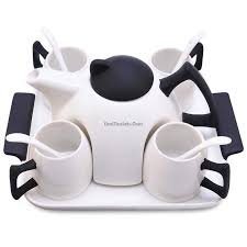 Black And White Teapot Set Modern White And Black Tea Set Tea Sets Modern Tea Pot Set Tea Set