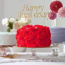 6 Gold Rhinestone Happy Anniversary Cake Topper Happy Anniversary Cakes Wedding Anniversary Cakes Happy Wedding Anniversary Wishes