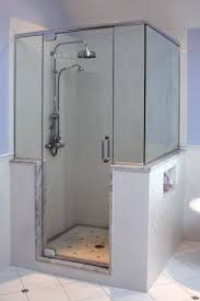 Our angled top cabinets are designed to fit under a standard 45° roof frame. Shower Knee Wall Bath Design Ideas Pictures Remodel And Decor Bathroom Remodel Shower Glass Shower Enclosures Shower Remodel