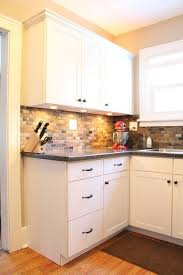 Small Kitchen Remodel With Slate Tile Backsplash Featured At Remodelaholic Com Smallkitche Kitchen Remodel Small Kitchen Renovation White Kitchen Remodeling