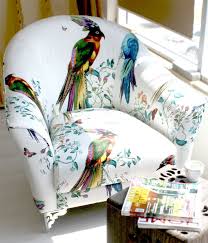 Designer Armchair Pattern Chair Multicolored Chair Bird And Floral Upholstered Armchair Upholstered Chair Upholstered Chairs Patterned Chair Funky Furniture