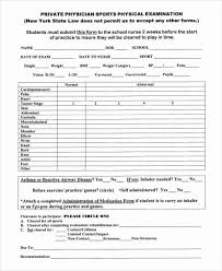 Physical Exam Form Template New 8 Sample Sports Physical Forms Exam Physics Templates