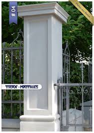 Pfeiler Mit Pfeilerabdeckung Aus Beton Concrete Piers And Pier Cap Haus Garten Bau Exterior House Ceiling Design Fence Design House Pillars