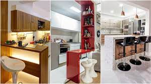This modern kitchen is completed with a white herringbone backsplash, farmhouse sink, cement tile island, and leather bar stools. Best Open Kitchen Designs 2021 With Kitchen Bar Design Ideas Youtube
