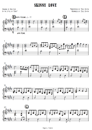 Birdy Skinny Love Chords Guitar Skinny Love Birdy Stave Preview 1 Free Piano Sheet Music Piano Chords Skinny Love Music Book Skinny