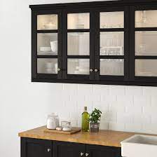 When designing our home with jenny martin design, i wanted a balance of traditional, yet simple design features look at little ole me hanging with the big dogs! Lerhyttan Glass Door Black Stained 15x30 Ikea Glass Upper Cabinets Kitchen Cabinet Trends Kitchen Plans