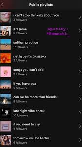 Aesthetic playlist name ideas · all the colours of my dreams · being a misfit · the world becomes a fantasy · elevator dance party · the . Spotify Playlists Playlist Names Ideas Best Spotify Playlists Playlist