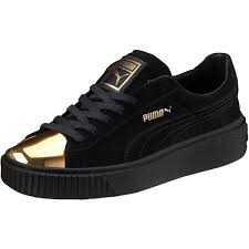 Black And Gold Tennis Shoes Womens Puma Suede Platform Gold Women S Sneakers 100 Liked On Polyvore Featuring Shoes Sneakers Platform Shoes Me Womens Sneakers Platform Sneakers Puma Suede
