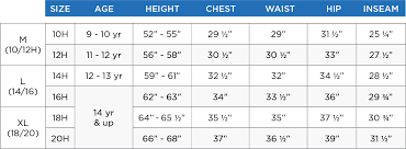 35 True To Life Boys Sizing Chart