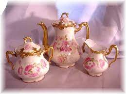 Antique Limoges France Tea Set Tea Pot Creamer Sugar Big Roses Fancy Gold 1874227934 Tea Pots Tea Set Tea Pots Vintage