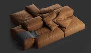 Beds are the natural development of sofas, characterized by the same sober and neutral shapes. 3d Model Leather Extrasoft Sofa By Living Divani Cgtrader