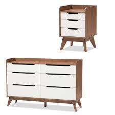 Brighton 2 Piece Modern Drawer Dresser And Nightstand Set In White And Walnut Walmart Com Walmart Com Superbe armoires et table de nuit de grande qualité en bois massif.