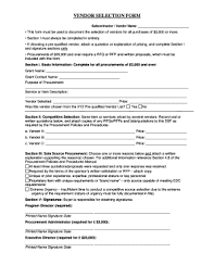 Taklimat berkaitan pelaksanaan akta syarikat 2016 buah kilang percetakan di bukit minyak dekat pdf document. Vendor Selection Form Fill Online Printable Fillable Blank Pdffiller