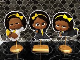 Download African American Yellow Boss Baby Girl Birthday Centerpieces Baby Birthday Party Girl Baby Girl Birthday Boss Baby