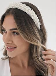 Amazon.com : WOVOWOVO Women's Pearl Bridal Headband with Rhinestones