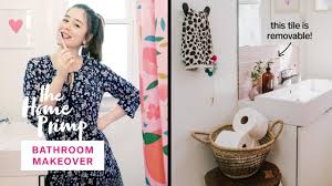 Ideas for making a small bathroom look bigger or creating more space in a small bathroom. Stunning Small Bathroom Makeover On A Budget The Home Primp Youtube