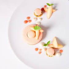 Anne Sophie Pic On Instagram La Peche Blanche Bavaroise Au The Jasmin En Brunoise Au Basilic Et Sorbet Peche Bla Peche Blanche Sorbet Peche Anne Sophie Pic