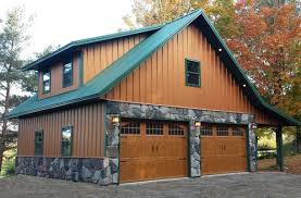 Real Metal Hobby Garage W Stone Wainscot 6 Pictures Metal Building Homes Hobby Garage Metal Garage Buildings