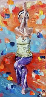 Yoga Painting Yoga Asana Eagle Pose Garudasana By Mila Kronik Yoga Art Painting Yoga Painting Yoga Art