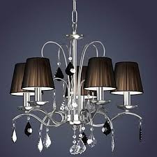 Diy drum lampshade and chandelier makeover! Cloth Lamp Shade Crystal Chandelier 5 Lights Lightingo Co Uk