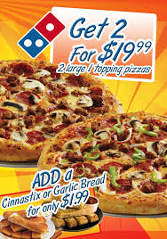 Get 2 Large 1 Topping Pizzas For Only 19 99 Food Domino S Pizza Toppings