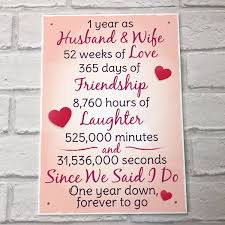 Your presence on this web page clearly shows you must be looking for first anniversary quotes. 1st Wedding Anniversary Plaque Husband Wife Gift For Her Women