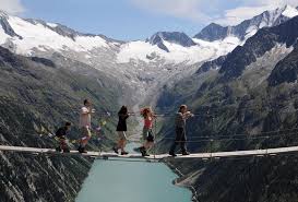 Picture Of The Day Hanging Bridge In The Zillertal Alps Places Around The World Scary Bridges Alps Austria