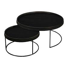 What is the best tv tray tables? Buy Ethnicraft Round Tray Table Set Of 2 Extra Large Low Amara