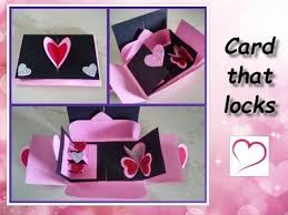 I cut out the green numbers from an article with a top 10 for 2012. Heart Greeting Card With A Lock Pop Up Handmade Card Tutorial Diy Youtube Cards Handmade Birthday Cards Diy Valentine S Day Paper Crafts