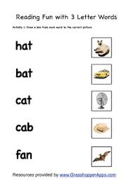 English 3 letter words worksheets. Reading Literacy Fun With 3 Letter Words By Innovative Investments