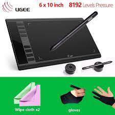 Ugee New M708 Digital Graphics Tablet 10x6 Painting Pad 8192 Level Pressure Sensitivity Graphic Tablet With Free Black Graphics Tablet Tablet Digital Tablet