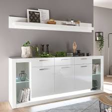 Led glasregal wandpaneel hängeregal wandboard wandregal regal. Lomadox Wandregal Mailand 61 Modernes Design Sideboard Wandboard Set In Hochglanz Weiss Inkl Led Beleuchtung B H T 198 123 43cm Online Kaufen Otto