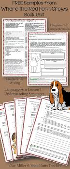 Free Samples From Where The Red Fern Grows By Wilson Rawls Book Unit Book Study Homeschool Reading Language Arts Lessons