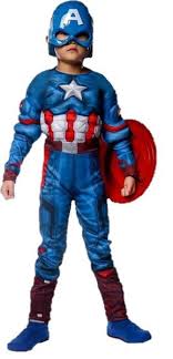 Buycostumes.com ma świetny strój, który wygląda niemal dokładnie tak jak captain america z filmu. Stroj Kapitan Ameryka Maska Tarcza Miesnie 122 128 Arena Pl
