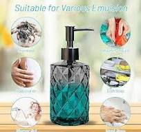 Glass Soap Dispenser with Plastic Pump, 330ml/11oz. Liquid Hand Soap  Dispenser for Bathroom and Kitchen, Hand-Pump Dispenser for Dishwashing  Liquid, ...