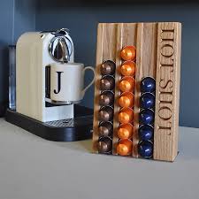 My dolce gusto is brand new and we have no coffee coming through!a bit of noise = a droplet of coffee but not flow. Personalised Oak Coffee Pod Rack By The Oak Rope Company Notonthehighstreet Com