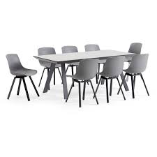 Évidement, les nuances naturelles, surtout le blanc et le beige, sont au coeur de la tendance nordique. Salon De Jardin Scandinave 1 Table Plateau Ceramique 8 Chaises Samoa Gris 104882