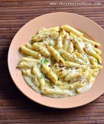 White Sauce Pasta Recipe Creamy Garlic Pasta In White Sauce Indian Vegetarian Recipe White Sauce Pasta Creamy Pasta Recipes Pasta Recipes Indian