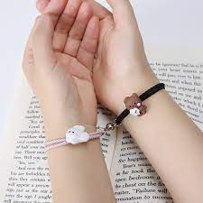 Cartoon Hug Bear Magnetic Bells Distance Matching Bracelets Shopee Brasil