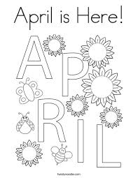 Learn about famous firsts in october with these free october printables. April Is Here Coloring Page Twisty Noodle