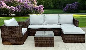 Bigzzia Rattan Effect 5 Seater Garden Corner Sofa With Cushions Corner Sofa With Cushions Rattan Furniture Set Corner Sofa