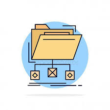 Backup Data Files Folder Network Flat Color Icon Vector Stock Vecto Affiliate Folder Network Files Backup Ad