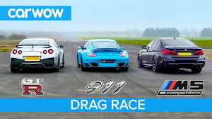 Nissan Gt R Vs Porsche 911 Turbo Vs Bmw M5 Comp 100k Drag Race Rolling Race Brake Test Youtube