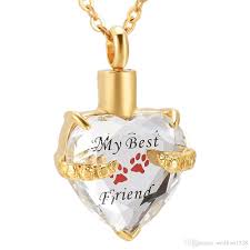Pet cremation jewelry for dogs. Wholesale New 2233 Solid Golden Back Pet Cremation Necklace Dogs Ashes Holder Heart Cremation Urn Jewelry Pendant Paws Keepsakes From Weillian1228 8 25 Dhgate Com