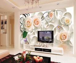 Hd wallpapers and background images. Amazon Com Muraviewall 3d Circle Luxury White Rose Flower Wallpaper Soft Package Stereo Tv Background Hotel Living Room Tv Sofa Mural Children Bedroom Peel And Stick I Custom Size Handmade