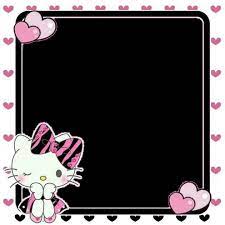 Hello Kitty Pink Black Sketch Frame Desain Logo Bisnis Imut Desain Logo