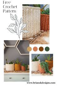 Crochet Herringbone Basket Briana K Designs In 2020 Crochet Home Decor Crochet Basket Pattern Crochet Home