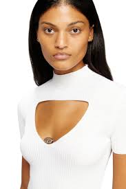 Damen Wollstrick-Top mit Cut-Outs